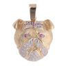 9ct Yellow Gold Cubic Zirconia Bulldog Pendant