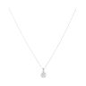 Sterling Silver Cubic Zirconia Halo Pendant and Chain 16" by Icesia