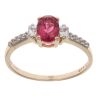 9ct Yellow Gold Pink Tourmaline And Cubic Zirconia Ring