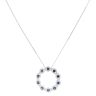 18ct White Gold 0.79ct Brilliant Cut Diamond and Sapphire Pendant and Chain 18"
