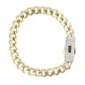 14ct Yellow Gold Monaco Classic Pave Lock Curb Bracelet 5.5"