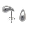 Silver Chunky Teardrop Stud Earrings By Icesia