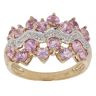 9ct Yellow Gold 0.05ct Brilliant Cut Diamond and Sapphire Fancy Cluster Ring