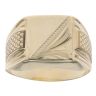 14ct Yellow Gold Square Patterned Signet Ring
