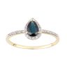 18ct Yellow Gold Pear Sapphire and Diamond Teardrop Cluster Ring