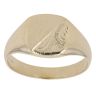 9ct Yellow Gold Half Patterned Signet Ring