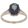 9ct Yellow Gold 0.02ct Brilliant Cut Diamond and Mystic Topaz Solitaire Ring