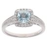 18ct White Gold 0.21ct Brilliant Cut Diamond and Aquamarine Cluster Ring