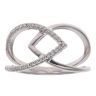 14ct White Gold 0.16ct Brilliant Cut Diamond Fancy Ring