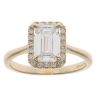 9ct Yellow Gold 2.15ct Emerald And Brilliant Cut Lab Grown Diamond Solitaire Ring