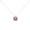 9ct Yellow Gold 0.01ct Diamond And Amethyst Pendant And Chain 18"