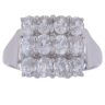 9ct White Gold Cubic Zirconia Three Row Ring