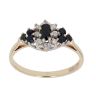 9ct Yellow Gold 0.15ct Diamond and Sapphire Cluster Ring