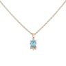 9ct Yellow Gold 0.35ct Brilliant Cut Diamond and Blue Topaz Pendant And Chain 18"