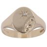 9ct Yellow Gold 0.01ct Diamond Patterned Signet Ring
