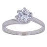9ct White Gold Cubic Zirconia Solitaire Crossover Ring
