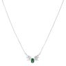 Silver Cubic Zirconia And Blue Gemstone Cluster Pendant And Chain 18" By Icesia