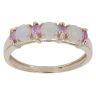 9ct Yellow Gold Pink Sapphire and Opal Fancy Ring
