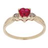 9ct Yellow Gold 0.05ct Diamond and Ruby Heart Ring