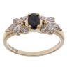 9ct Yellow Gold 0.10ct Diamond and Sapphire Fancy Ring