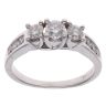18ct White Gold 1.00ct Brilliant Cut Diamond Trilogy Ring