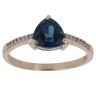 9ct Yellow Gold Cubic Zirconia and Blue Topaz Single Stone Ring