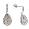 9ct White Gold 0.50ct Brilliant Cut Diamond Cluster Drop Earrings