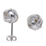 Silver Patterned Knot Stud Earrings By Icesia