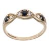 9ct Yellow Gold Sapphire and Cubic Zirconia Fancy Ring