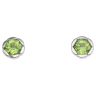 925 Sterling Silver Peridot Stud Earrings
