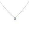 9ct White Gold Blue Gemstone Solitaire Pendant and Chain 16"