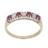 18ct Yellow Gold 0.20ct Diamond and Ruby Half Eternity Ring