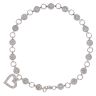 14ct White Gold 0.25ct Brilliant Cut Diamond Heart Cluster Bracelet 7"
