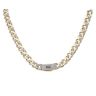 14ct Yellow Gold Monaco Classic Alternate Cubic Zirconia Pave Lock Curb Chain 20"