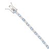 Silver Cubic Zirconia and Blue Gemstone Bracelet 7.5" By Icesia