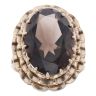 9ct Yellow Gold Smoky Quartz Single Stone Ring