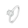 18ct White Gold 1.00ct Oval Lab Grown Diamond Solitaire Ring G VS