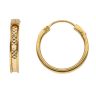 22ct Yellow Gold Flat Diamond Cut Hoop Earrings