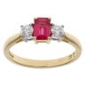 18ct Yellow Gold 0.30ct Brilliant Cut Diamond And Ruby Ring