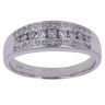 18ct White Gold 0.50ct Brilliant Cut Diamond Three Row Fancy Ring