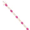 9ct Yellow Gold 0.06ct Diamond And Created Ruby Bracelet 7"