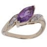 9ct Yellow Gold Amethyst and Cubic Zirconia Ring