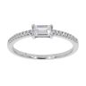 Silver Cubic Zirconia Rectangular Solitaire Ring by Icesia