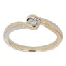 9ct Yellow and White Gold 0.08ct Diamond Solitaire Ring