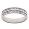 18ct White Gold 0.25ct Brilliant and Baguette Cut Diamond Two Row Half Eternity Ring
