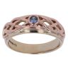9ct Yellow and Rose Gold Blue Gemstone Celtic Clogau Ring