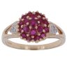 9ct Yellow Gold 0.05ct Diamond and Ruby Cluster Ring