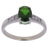 9ct White Gold Diopside and Cubic Zirconia Single Stone Ring
