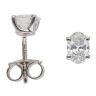 9ct White Gold 1.00ct Oval Cut Lab Grown Diamond Stud Earrings