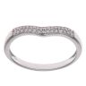 9ct White Gold 0.15ct Diamond Two Row Wishbone Ring